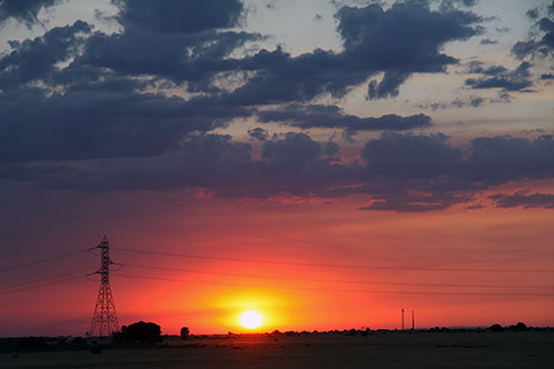 Anochecer desde la carretera de Villamor de la Ladre