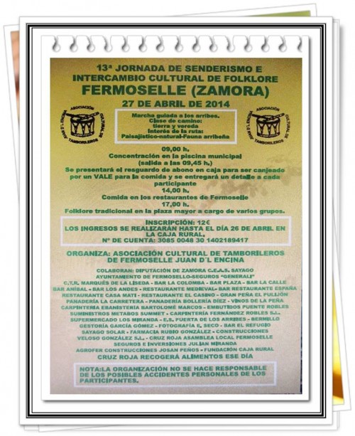 Cartel Senderismo Fermoselle 2014