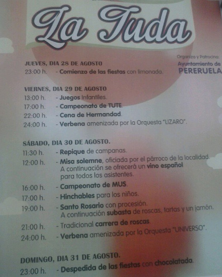 Cartel Fiestas de La Tuda (Zamora)