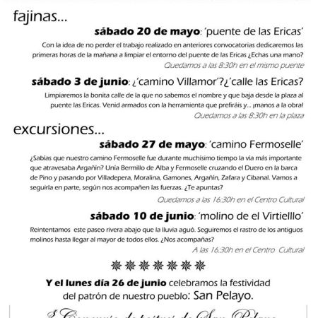 Actividades Argañín Mayo y Junio de 2017