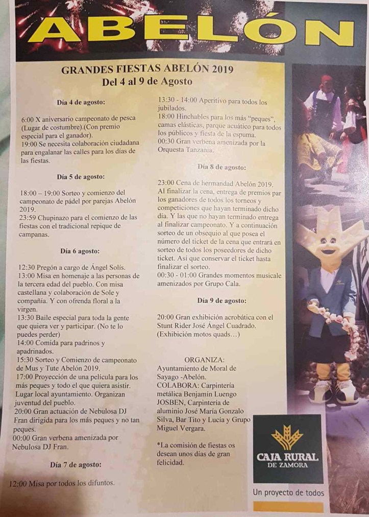 cartel de las Grandes Fiestas de Abelón / Fuente: Josinnas Leal