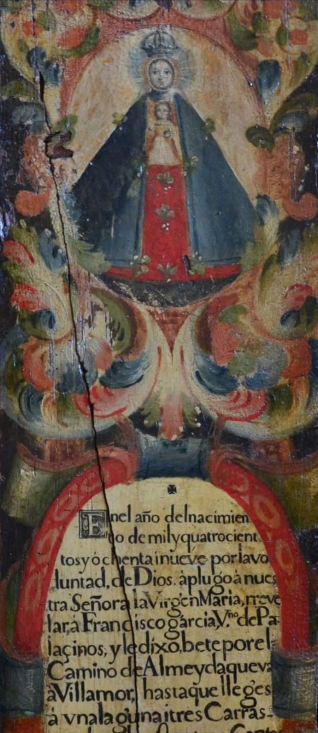 oleo sobre tabla que cuenta la leyenda de la Virgen de Gracia