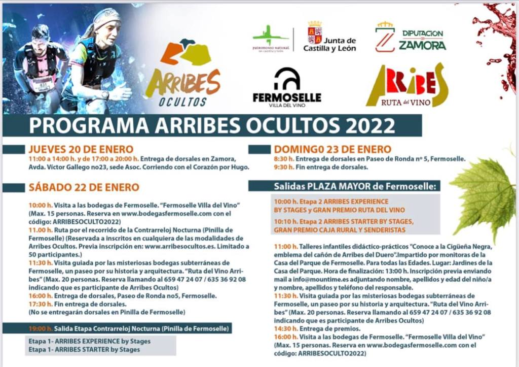 programa completo carrera de trail running arribes ocultos 2022 celebrado en fermoselle y pinilla de fermoselle, zamora