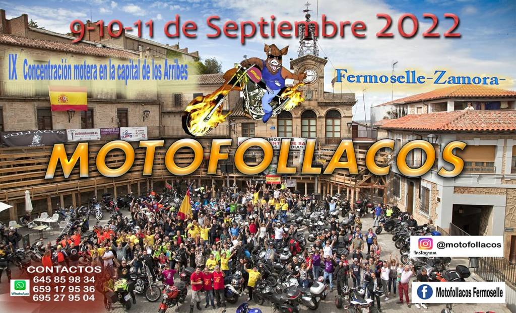 Cartel de Motofollacos 2022, IX concentración motera de Fermoselle (Zamora), capital de los Arribes del Duero