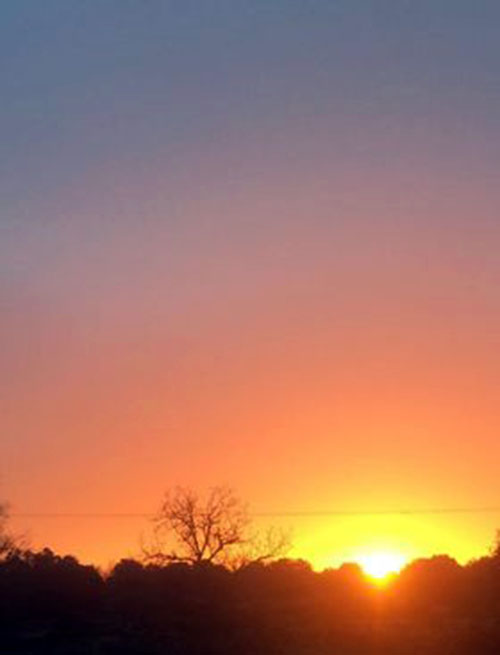 amanecer de marzo en villar del buey, comarca de Sayago, provincia de Zamora. 