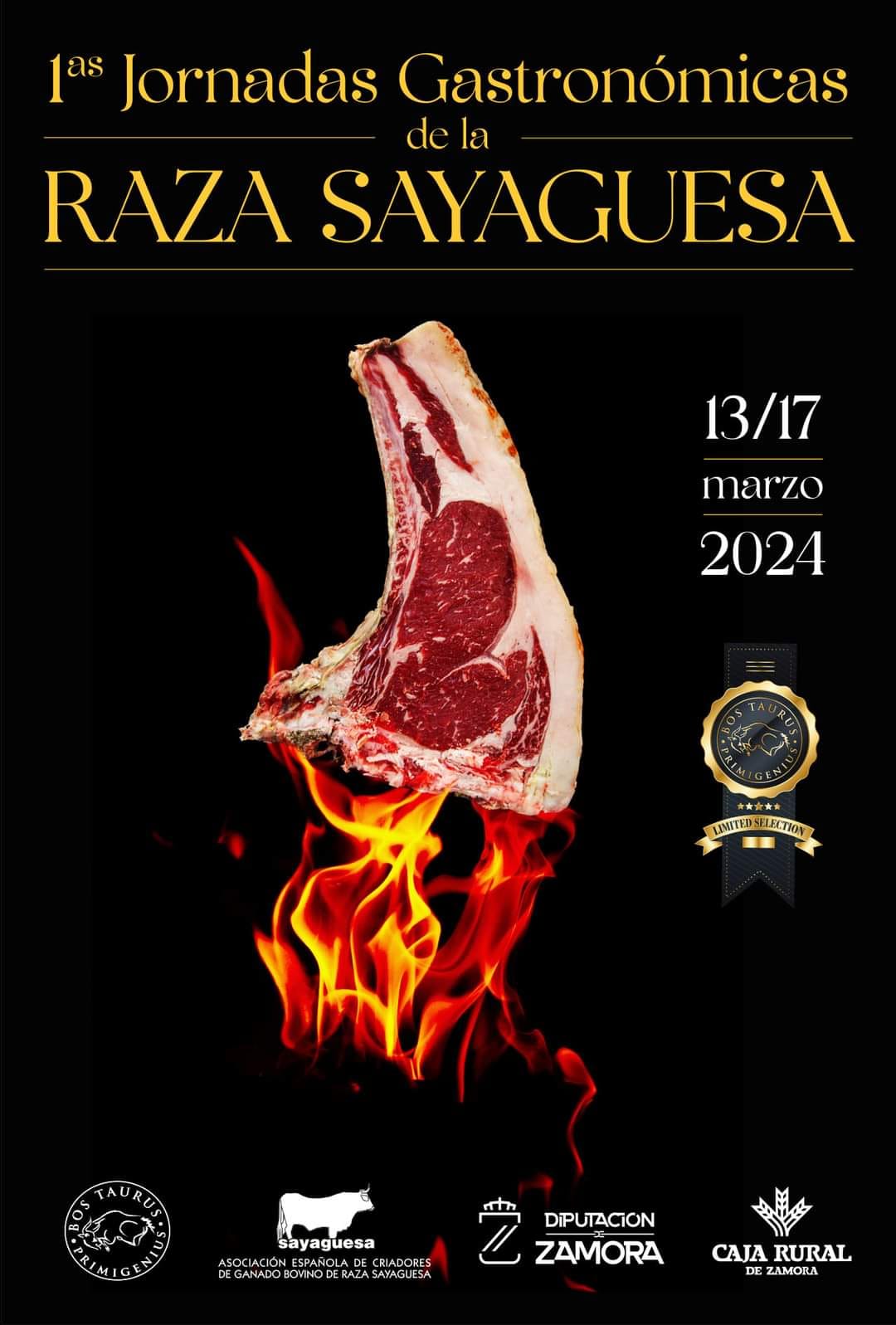 cartel de las primeras jornadas gastronómicas de la Raza Sayaguesa