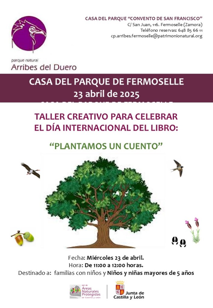 actividad taller creativo en la casa del parque arribes del duero de fermoselle (Zamora) con motivo del Día del Libro que se celebra el 23 de abril