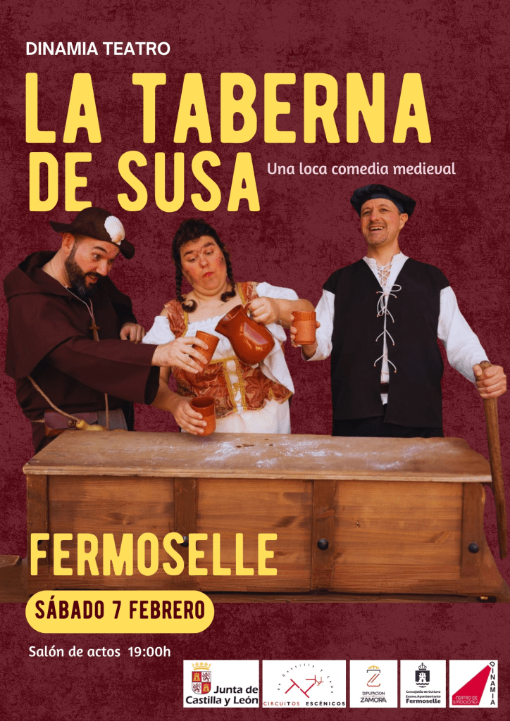 Cartel de la actuación teatral el día de Águedas 2026 en Fermoselle (Zamora)